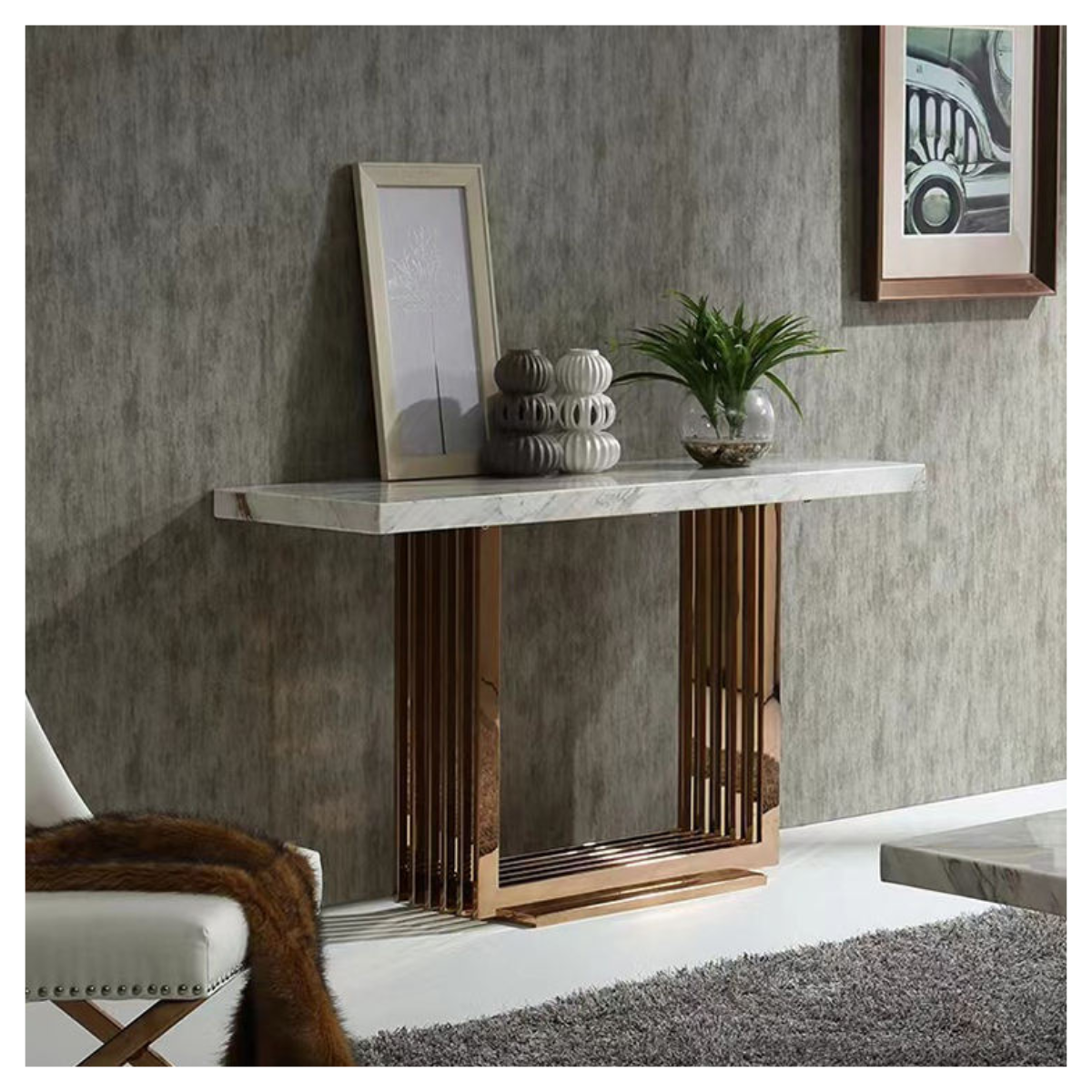 Piano Wire Console Side Table